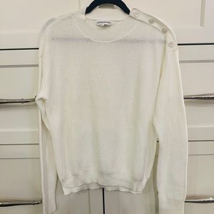 Calvin Klein Jeans White Robbed Sweater Small